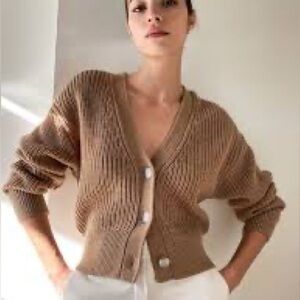 Babaton Women's Tan Knit Cardigan
